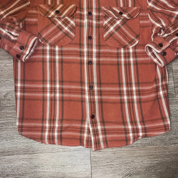 Duluth trading  orange heavy weight plaid shacket size large Duluth untuck - Picture 5 of 8